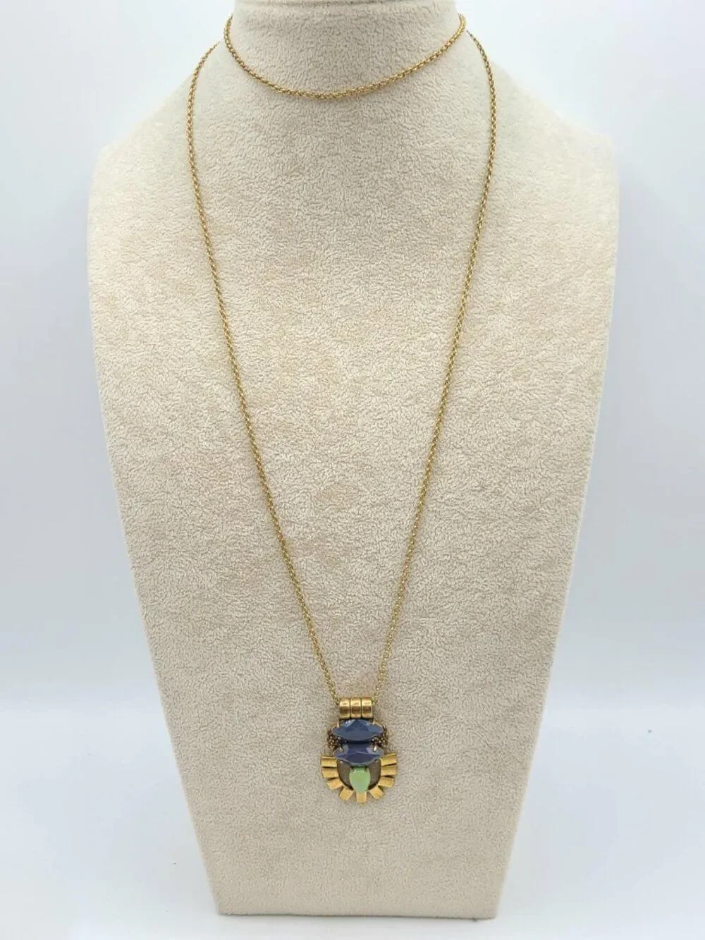 J Crew Gold Tone Boho Pendant Necklace